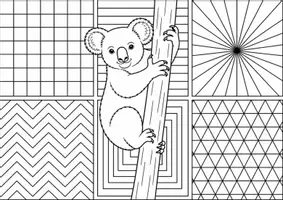 Vorschau - Arbeitsblätter - Koala - Pop Art Vorlagen Ausmalbilder - Seite 3