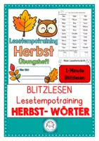 Vorschau - Arbeitsblätter - Lesetraining Herbst | Blitzlesen & Lesetempo steigern | Herbstwörter - Deckblatt