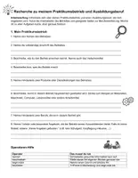 Vorschau - Arbeitsblätter - Recherche Ausbildung Praktikum Berufsorientierung Bewerbung - Deckblatt
