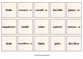 Aperçu - Jeux - Memory : les adjectifs de personnalité (niveau A2+) - Page de couverture