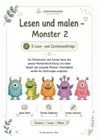 Vorschau - Arbeitsblätter - Materialpaket Lesen und malen Monster - Seite 1