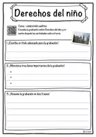 Vista previa - Hojas de trabajo - Derechos del niño – Ficha: texto con huecos, comprensión auditiva y sopa de letras - página 3