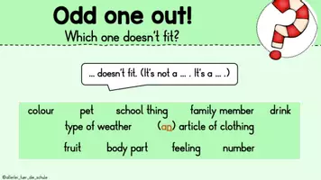 Vorschau - Arbeitsblätter - Englisch Odd one out! Klasse 4 - Wiederholung zum Schuljahresbeginn - Seite 2