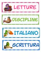 anteprima - Etichette / Segnalibri - Etichette materie a tema dinosauri - Pagina di copertina