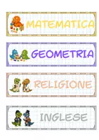 anteprima - Etichette / Segnalibri - Etichette materie a tema dinosauri - Pagina 1