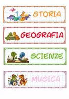 anteprima - Etichette / Segnalibri - Etichette materie a tema dinosauri - Pagina 2
