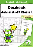 Vorschau - Arbeitsblätter - Deutsch - Jahresstoff - Wiederholung - Klasse 1 - Deckblatt