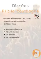 Aperçu - Préparation de séance / Séance complète - dictées différenciées prêtes à l'emploi CM campagne - Page de couverture