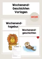 Vorschau - Arbeitsblätter - Wochenend-Tagebuch: Löwe und Otter (Reisetagebuch, Wochenendgeschichten) - Deckblatt