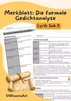 Vorschau - Merkblätter - Merkblatt: Formale Gedichtanalyse Sek II - Deckblatt
