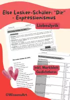 Vorschau - Arbeitsblätter - Liebeslyrik: Lasker-Schüler "Dir" - Expressionismus - Deckblatt