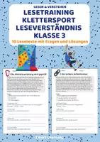 Vorschau - Stundenentwürfe - Lesetraining Klettersport | Leseverständnis Klasse 3 - Deckblatt