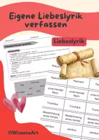 Vorschau - Arbeitsblätter - Liebeslyrik: Eigene kreative Liebesgedichte verfassen - Deckblatt