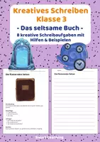 Vorschau - Stundenentwürfe - Kreatives Schreiben Klasse 3 – Das seltsame Buch | Schreibaufgaben mit Hilfen & Beispielen - Deckblatt