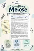 Vorschau - Arbeitsblätter - Prozesserklärung zur Meiose - Deckblatt