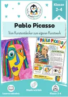 Vorschau - Unterrichtsreihen - Picasso Kunst Grundschule – Gesichter würfeln & malen | Pablo Picasso | Kubismus | Klasse 2–4 | ohne Vorbereitung - Deckblatt