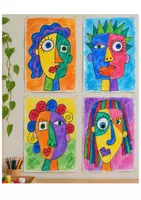 Vorschau - Unterrichtsreihen - Picasso Kunst Grundschule – Gesichter würfeln & malen | Pablo Picasso | Kubismus | Klasse 2–4 | ohne Vorbereitung - Seite 1