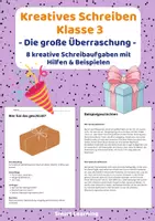 Vorschau - Stundenentwürfe - Kreatives Schreiben Klasse 3 – Die große Überraschung | Schreibaufgaben mit Hilfen & Beispielen - Deckblatt