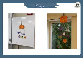 Vorschau - Mal- und Bastelvorlagen - Halloween Kürbis Mobile basteln im Herbst | Kunst Grundschule Herbstdeko | Klasse 2, Klasse 3, Klasse 4 - Seite 2