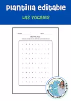 Vista previa - Hojas de trabajo - Plantilla editable las vocales - Portada