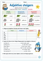 Vorschau - Arbeitsblätter - Deutsch Vertretungsstunde Klasse 3-5 Wortarten, Pronomen, Präpositionen & Adjektive - Seite 1