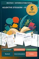 Vorschau - Arbeitsblätter - Deutsch Vertretungsstunde Klasse 3-5 Wortarten, Pronomen, Präpositionen & Adjektive - Deckblatt