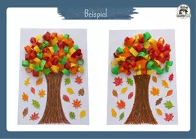 Vorschau - Mal- und Bastelvorlagen - Kunst im Herbst: Bunter 3D Baum aus Papier | Basteln Grundschule, Klasse 1, Klasse 2, Klasse 3, Klasse 4 - Seite 2