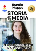 anteprima - Mappe concettuali - Mappe Concettuali di Storia - 1ª Media: Programma Completo BES e DSA - Pagina di copertina