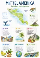 Vorschau - Arbeitsblätter - Lernplakat + Arbeitsblätter zum Thema "Mittelamerika" + Lösung & MP3 + Infografik - Deckblatt