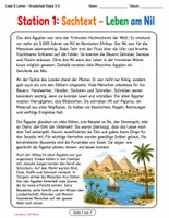 Vorschau - Stundenentwürfe - Altes Ägypten – Sachtext, Leseverständnis & Wortschatz | 6 Lernstationen + Lösungen | 3.–5. Klasse - Seite 1