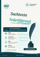 Vorschau - Arbeitsblätter - Sachtexte & Textverständnis Trainingsheft Deutsch Klasse 9/10 mit Lösungen – 90 Seiten | Abschlussprüfung 2027 Realschule BW | Federführend - Deckblatt