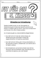 Vorschau - Arbeitsblätter - Wiederholung Deutsch - fit für Klasse 5 - Einstieg / Einführung in den Deutschunterricht / Abschluss Deutsch Klasse 4 - Übung für die Sommerferien (umfassendes Übungsheft und Lösungen) - Seite 2