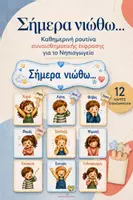 Προεπισκόπηση - Flashcards - Σήμερα Νιώθω : Καθημερινή Ρουτίνα Συναισθηματικής Έκφρασης για το Νηπιαγωγείο - Εξώφυλλο