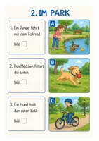 Vorschau - Arbeitsblätter - Leseverständnis - Bild- Satz- Zuordnung Klasse 2 mit Lösungen - Seite 2