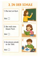 Vorschau - Arbeitsblätter - Leseverständnis - Bild- Satz- Zuordnung Klasse 2 mit Lösungen - Seite 3