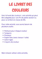 Aperçu - Apprentissages en autonomie - Le livret des couleurs - Page de couverture