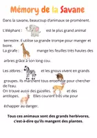 Aperçu - Apprentissages en autonomie - Mémory de la savane - Page 1