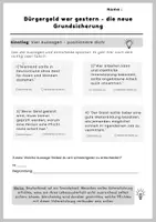 Vorschau - Arbeitsblätter - Bürgergeld war gestern: Wie gerecht ist die neue Grundsicherung (Sozialstaat / soziale Gerechtigkeit) - Deckblatt