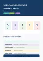 Vorschau - Arbeitsblätter - Buchstabeneinführung Vokale A E I O U - Seite 1