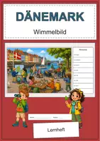 Vorschau - Arbeitsblätter - Dänemark Wimmelbild-Lernheft DaZ/DaF mit Lösungen - Deckblatt