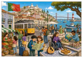 Vorschau - Arbeitsblätter - Portugal Wimmelbild-Lernheft DaZ/DaF mit Lösungen - Seite 1
