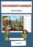Vorschau - Arbeitsblätter - Großbritannien Wimmelbild-Lernheft DaZ/DaF mit Lösungen - Deckblatt