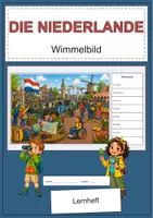 Vorschau - Arbeitsblätter - Niederlande Wimmelbild-Lernheft DaZ/DaF mit Lösungen - Deckblatt
