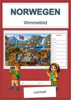 Vorschau - Arbeitsblätter - Norwegen Wimmelbild-Lernheft DaZ/DaF mit Lösungen - Deckblatt