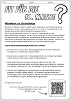 Vorschau - Arbeitsblätter - Wiederholung Deutsch - fit für Klasse 10 - Einstieg / Einführung in den Deutschunterricht / Abschluss Deutsch Klasse 9 - Übung für die Sommerferien (umfassendes Übungsheft und Lösungen) - Seite 1