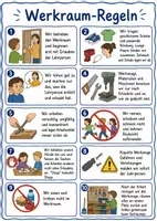 Vorschau - Poster - Werkraum-Regeln – Sicher und richtig arbeiten - Deckblatt