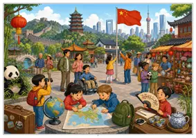 Vorschau - Arbeitsblätter - China Wimmelbild-Lernheft DaZ/DaF mit Lösungen - Seite 1
