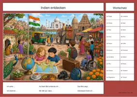 Vorschau - Arbeitsblätter - Indien Wimmelbild-Lernheft DaZ/DaF mit Lösungen - Seite 2
