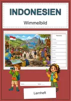 Vorschau - Arbeitsblätter - Indonesien Wimmelbild-Lernheft DaZ/DaF mit Lösungen - Deckblatt