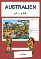 Vorschau - Arbeitsblätter - Australien Wimmelbild-Lernheft DaZ/DaF mit Lösungen - Deckblatt